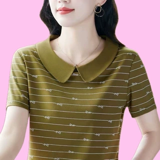 ***捡漏~尾单大牌剪标外贸夏季女士t恤短袖时尚洋气减龄POLO上衣