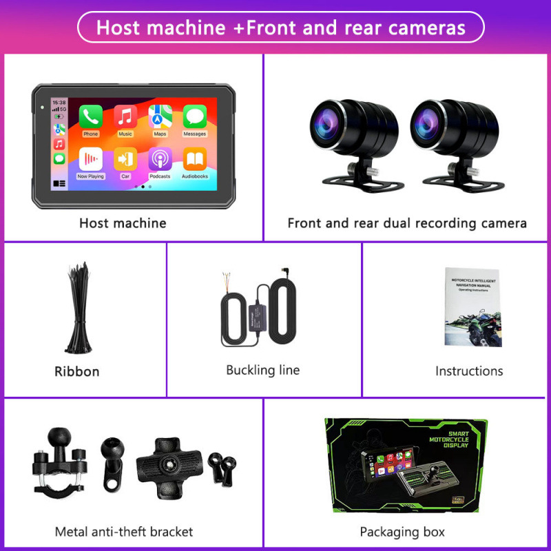 Motuoche – Motorcycle driving recorder Cam Wireless CarPlay - 6-inch-v553-dash-cam