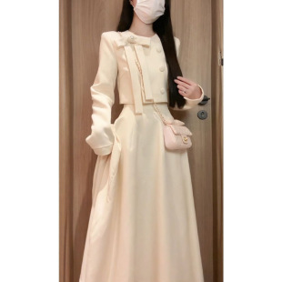 [Shop selling] French gentle style sweet little fragrant style suit daughter feeling wear top skirt high-end