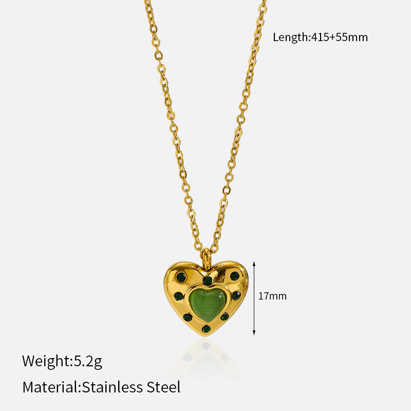 8g Weight Lobster Trigger Clasp Closure Clasp Closure Type 304 Stainless Steel Pendant Material Pendant Necklace Classification 304 Stainless Steel Chain Material Singapore chain, cable chain Chain Type 1 Piece Quantity Casual, Daily Occasion 304 Stainless Steel Material Heart Shape Pattern All Seasons Season Women's Gender Plating Design Elegant, Vintage Style Style Wholesale Jewelry Elegant Vintage Style Heart Shape 304 Stainless Steel Plating Singapore Chain Cable Chain Pendant Necklace 1