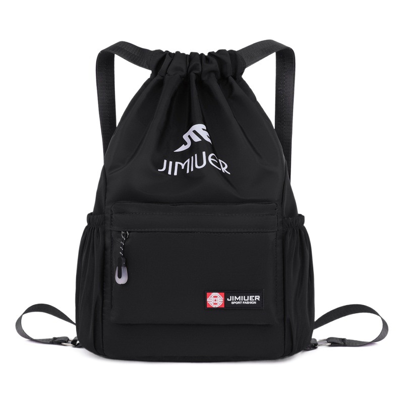 Gran capacidad con cordón hombro bolsa de tela fitness cordón con cordón bolsa de nylon bolsa de almacenamiento de tela deportes viaje mochila con cordón