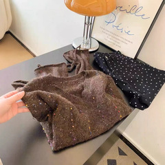 喇叭袖复古v领套头长袖宽松外穿毛衣女慵懒高级感加厚针织衫上衣