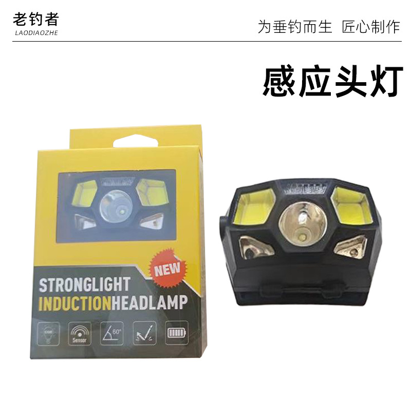 Manufacturer Wholesale Induction Headlight Outdoor Running and Mountaineering Headlight USB Charging Induction Fishing Headlight Night Fishing Light