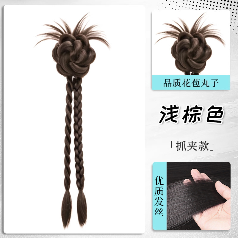 매장에서 가장 인기 있는 더블 브레이드 헤어 클립 - [라이트 브라운]