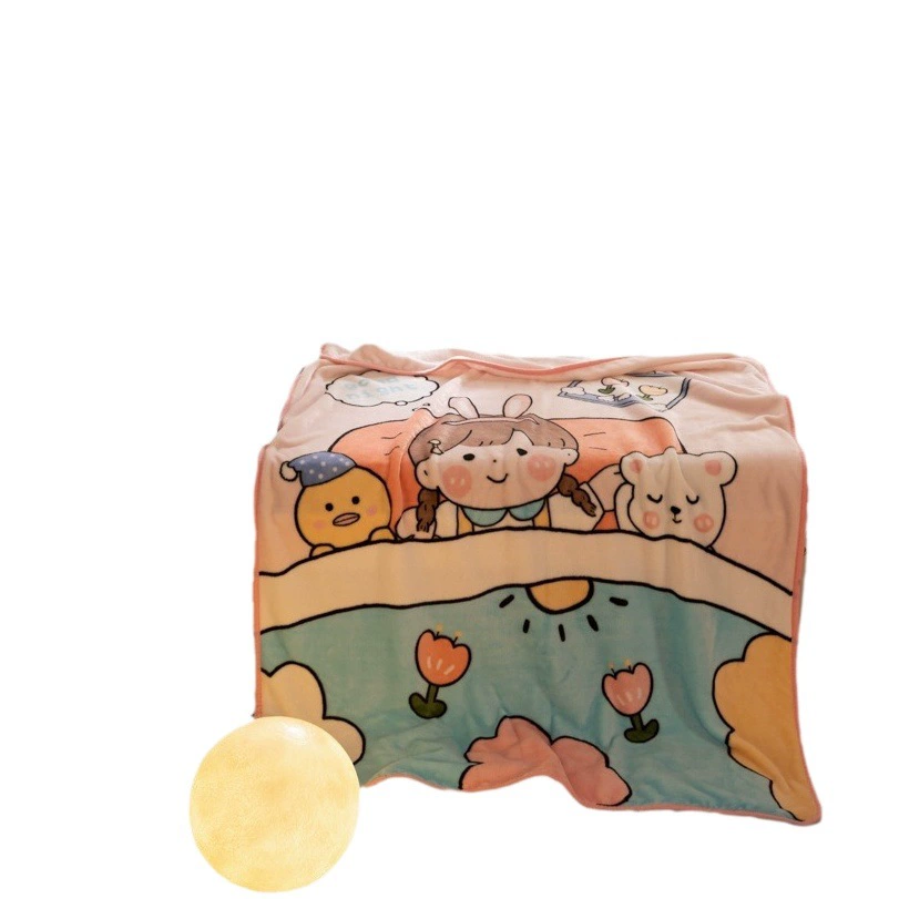Детское одеяло для весны и осени, фланелевое однослойное одеяло с мультяшным рисунком, одеяло для кондиционера, детское одеяло для сна, с возможностью индивидуального заказа
