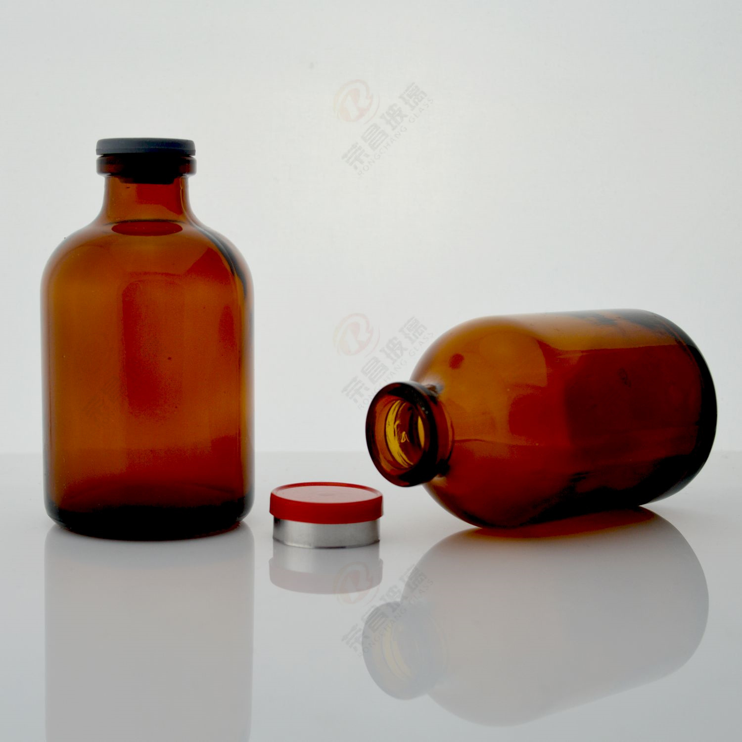 30ml棕色避光玻璃兽药瓶 卡口西林瓶药用玻璃瓶 钠钙玻璃模制药瓶