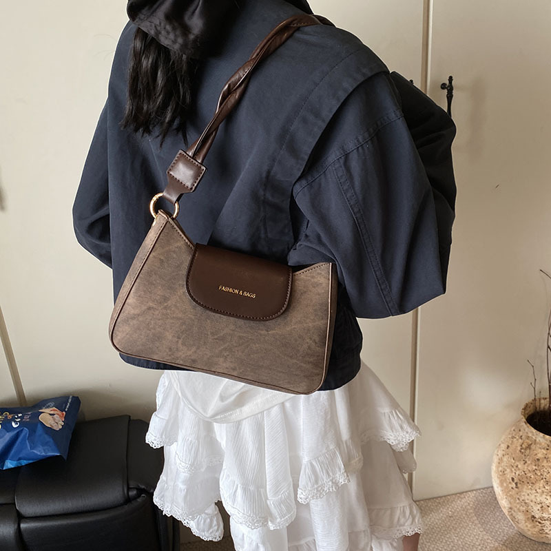 Bolsos de brazo de alta calidad de color de contraste para mujeres 2025 nueva moda versátil bolso de hombro de moda retro bolso cuadrado