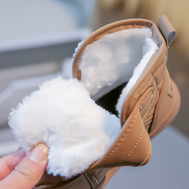 Scarponi da neve per bambini, scarpe in morbido cotone isolante, scarponi invernali medi e grandi per bambini, pane in velcro_voghion.com