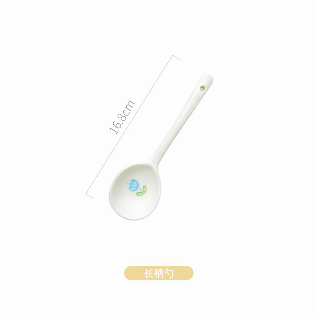 낙서 긴 손잡이 수프 스푼