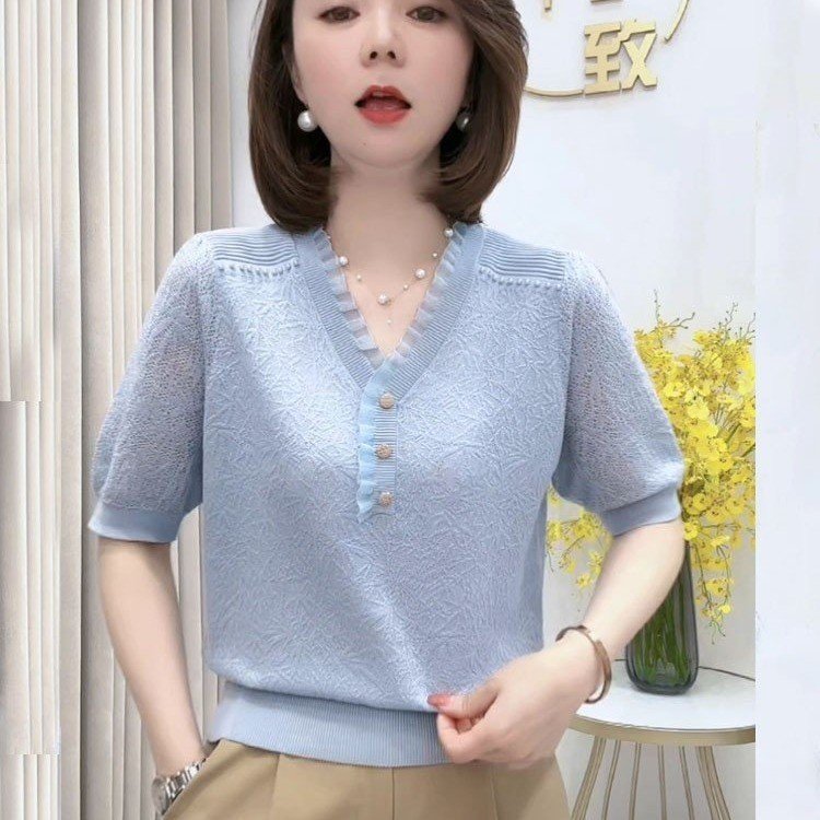 드롭쉬핑 생방송 인기상품 2026 봄 여름 패션 5부 소매 루즈핏 슬리밍 효과 만능 데일리룩 여성 티셔츠