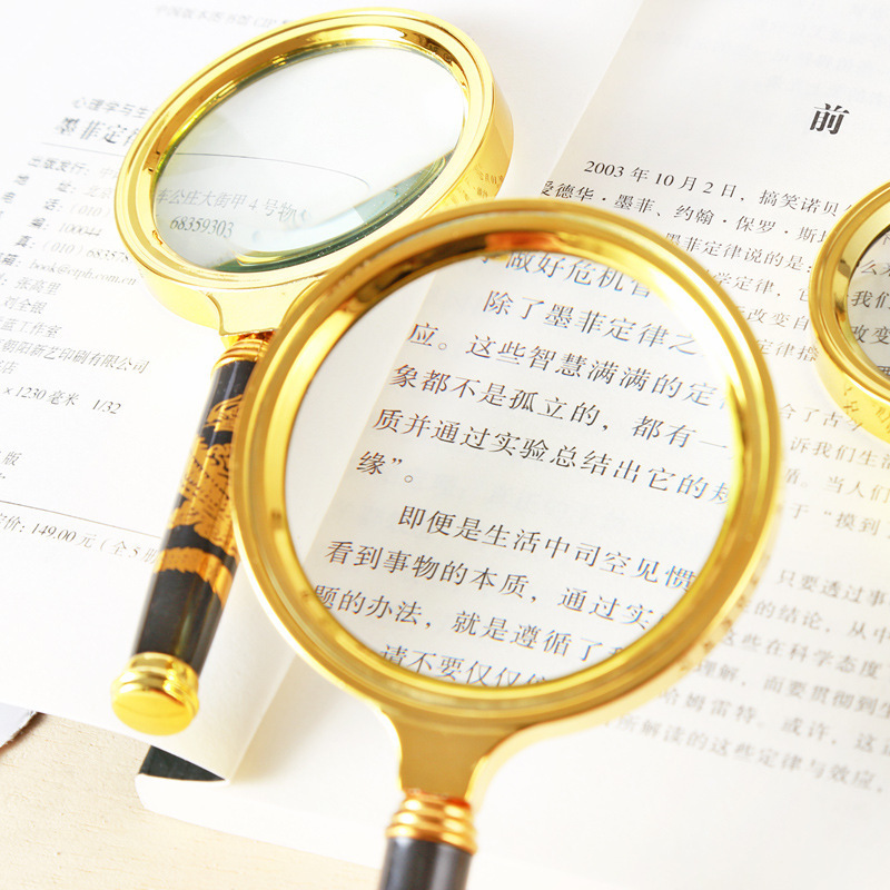批发 放大镜 高清10倍老人阅读手持 珠宝玉石鉴定90mm 龙木柄放大|undefined
