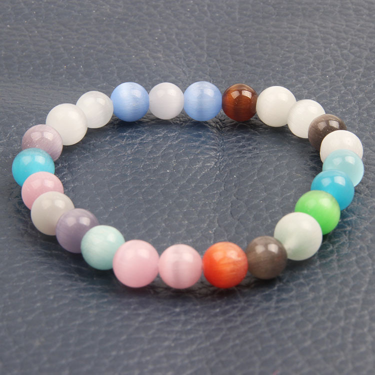 컬러풀 비즈 캣츠아이 스톤 10mm/약 19개 25g