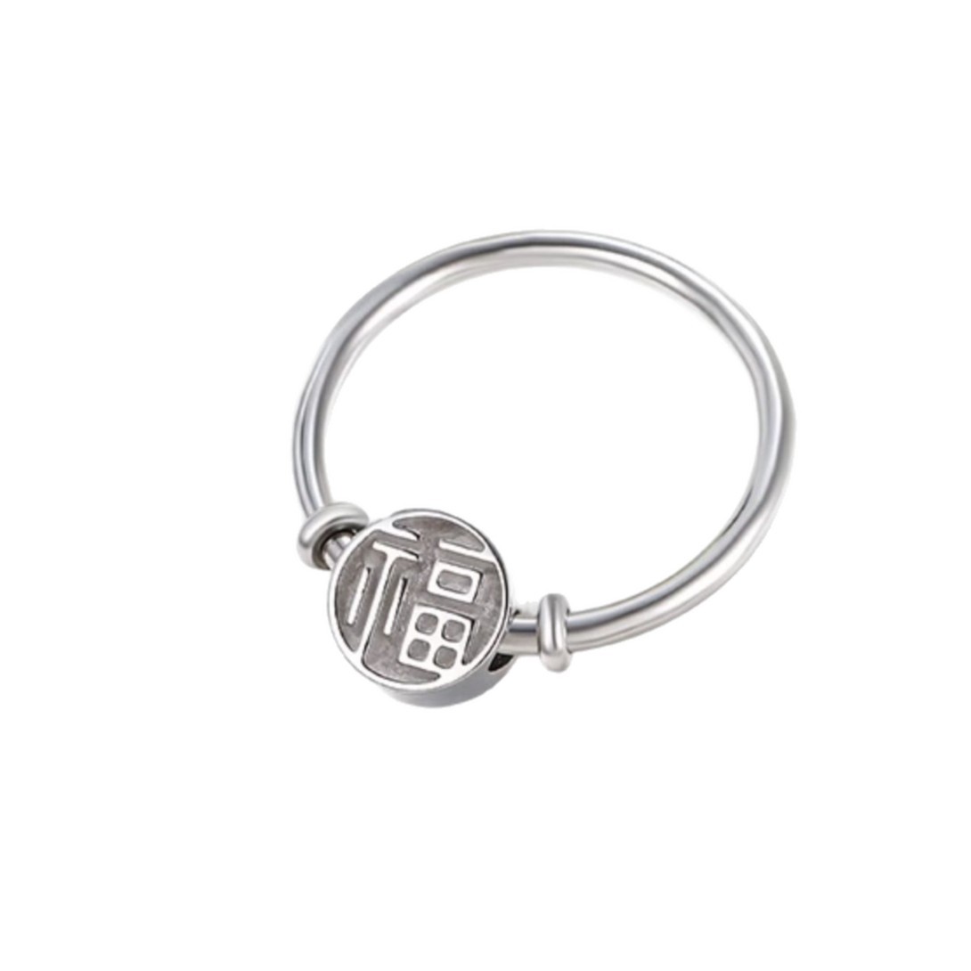 Xuping acero inoxidable color primario nuevo anillo no ajustable de boca cerrada simple temperamento frío viento anillo clásico