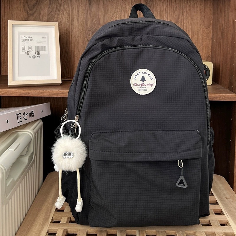 简约书包百搭女日系ins学生包初中高中双肩包大容量校园甜美背包|undefined