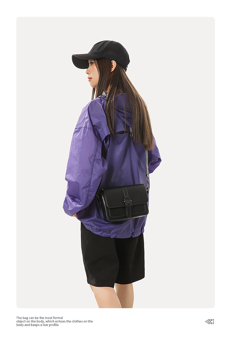 Borsa a tracolla da uomo in stile Sling Bag, design di nicchia, alta qualità estetica, piccola borsa quadrata, trendy e_voghion.com