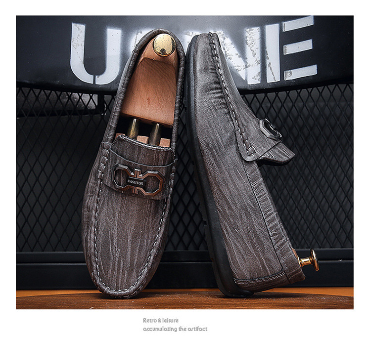 Peas shoes men's shoes spring and summer breathable men's casual men's shoes soft sole beanie shoes trendy versatile slip-on lazy shoes_senzul.com