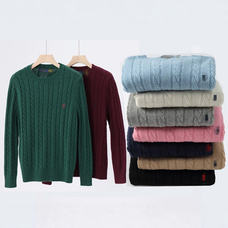 Cross-Border Paul New Polo Twist Rl Pony Logo Men's Pure Cotton Wool Sweater Round Neck Sweater Casual Jacket Cross-Border Paul New Polo Twist Rl Pony Logo Men's Pure Cotton Wool Sweater Round Neck Sweater Casual Jacket
