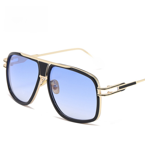 Euro-American Trend Sunglasses 6615, Fashionable Retro Metal Frame Glasses, Crocodile Frame Sunglasses for Round Faces, Trendy Men