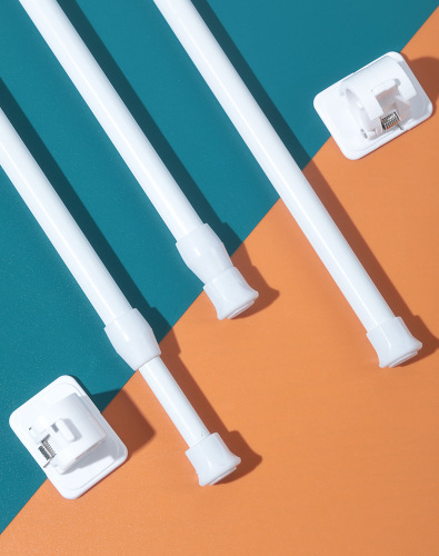 Hole-free telescopic rod installation multi-functional mini small storage shrink rod shower curtain curtain thin rod clothes drying rod
