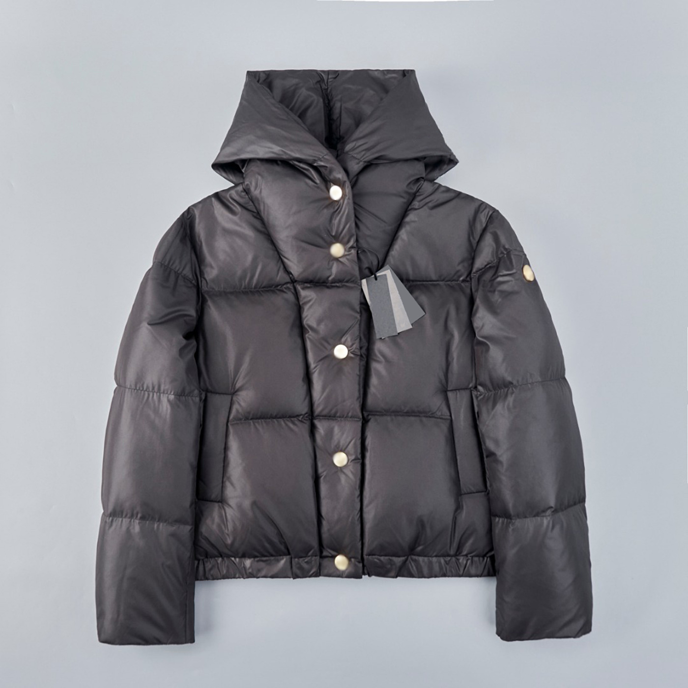 2025 Women's down Jacket Winter Metal Buckle Hooded Loose Bread Style Short down Jacket Short Jacket