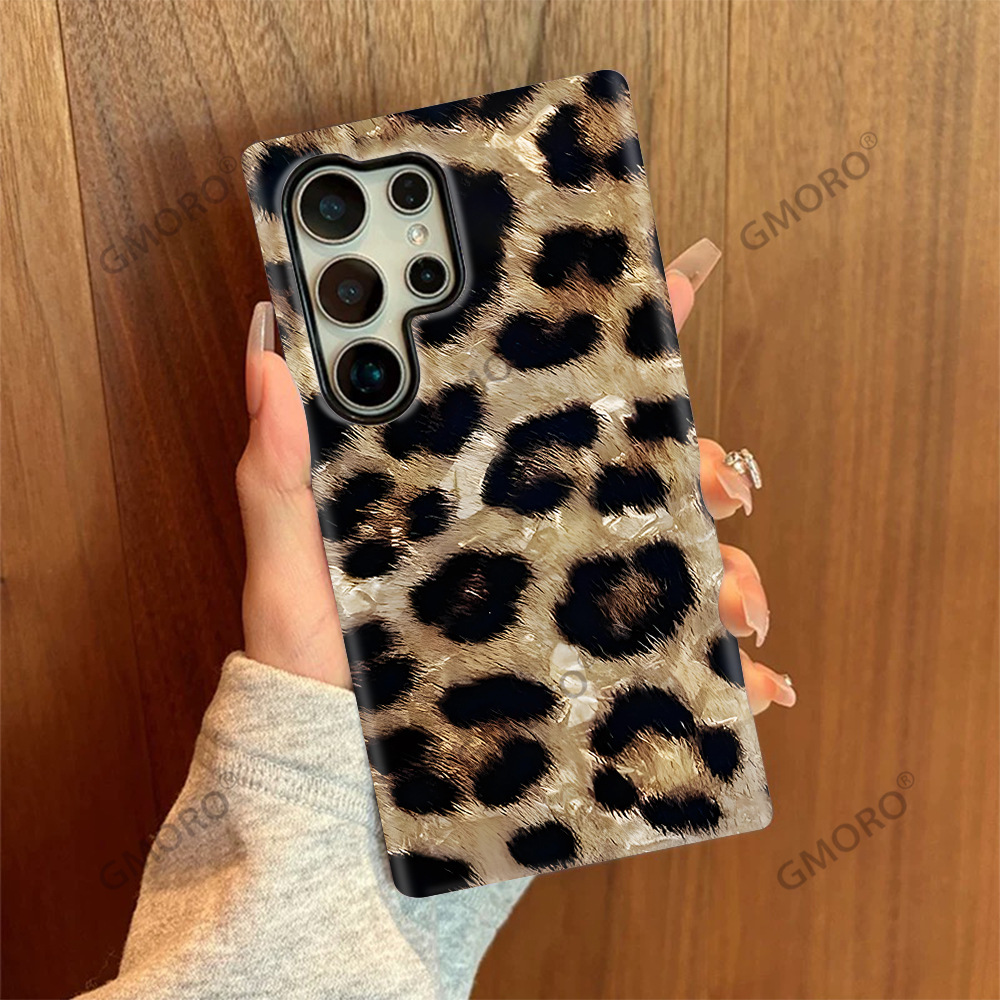 欧美爆款菲林手机壳适用GalaxyS22双层保护套S23个性S24豹纹硬壳