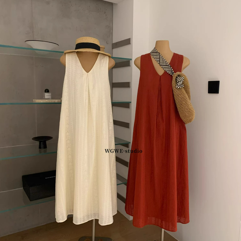 Wgwe9087 Guangzhou Shisanxing Women's Clothing 2026 Summer New Embroidered Textured Design Resort Long Dress Wgwe9087 Guangzhou Shisanxing Women's Clothing 2026 Summer New Embroidered Textured Design Resort Long Dress