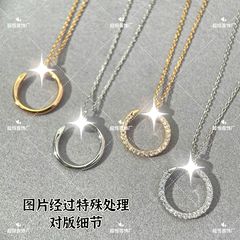 高バージョンCNCセイコーV金925銀頭尾満ドリル薔薇金カード釘鎖骨女ネックレス直播卸売り