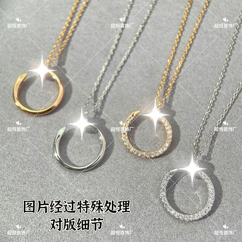 高バージョンCNCセイコーV金925銀頭尾満ドリル薔薇金カード釘鎖骨女ネックレス直播卸売り|undefined