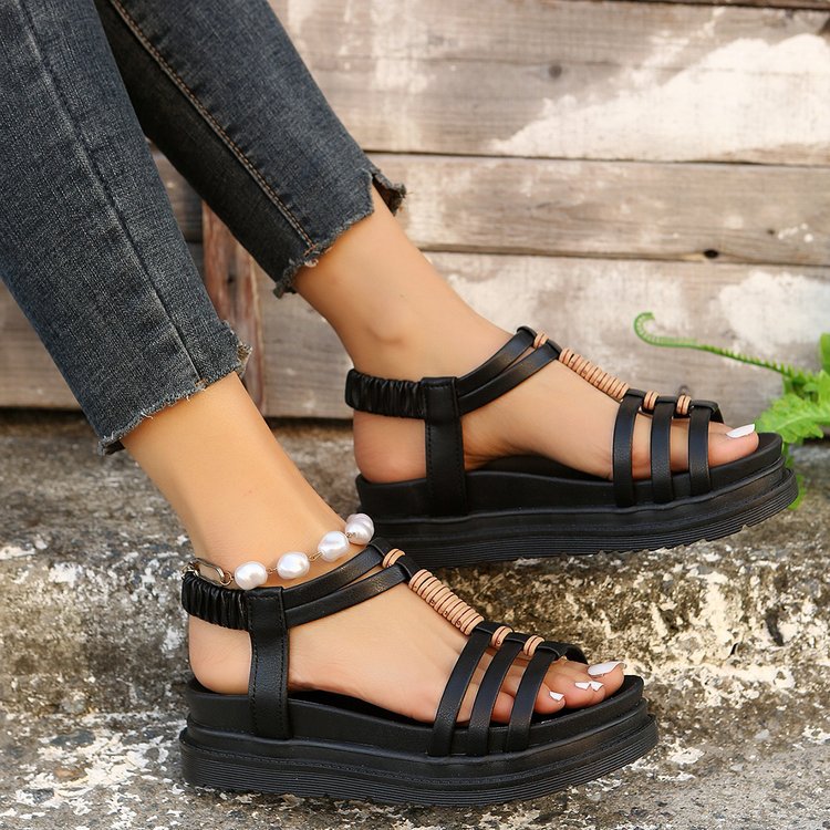 Women's Basic Solid Color Open Toe Ankle Strap Sandals display picture 2