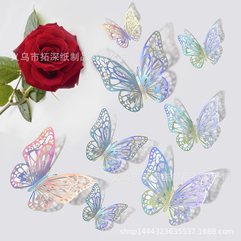 Серебряные трехмерные двусторонние металлические украшения на стену, 3D