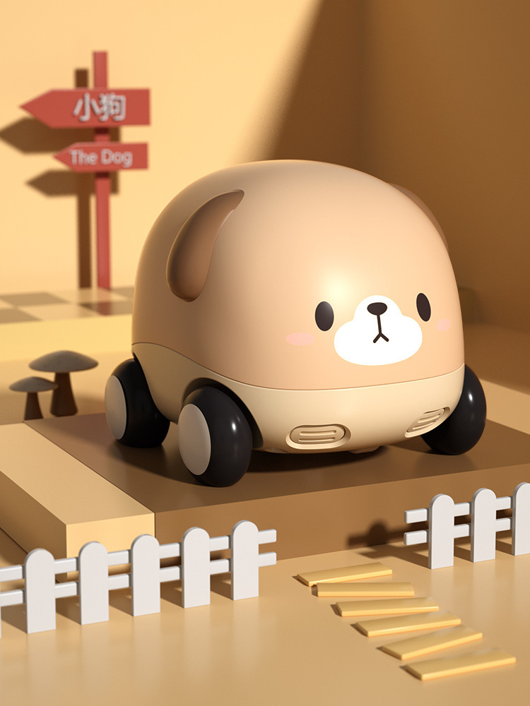 Animal de goma transfronteriza animal de dibujos animados coche de juguete coche de niños coche de inercia infantil juego de coche inteligente
