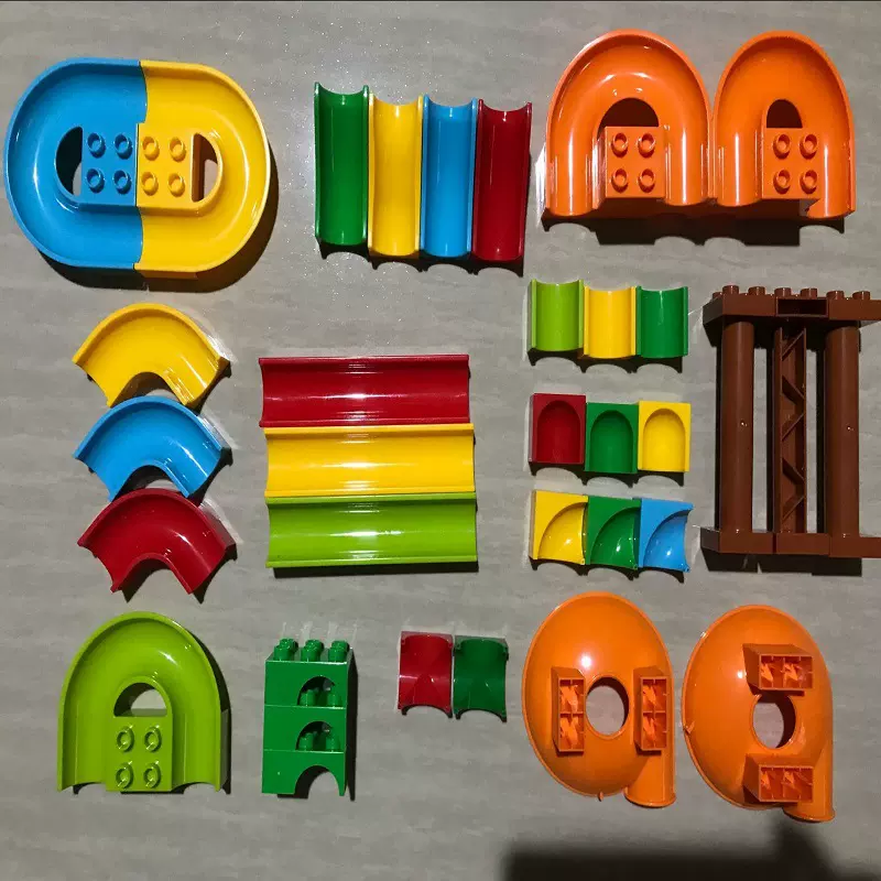 兼容乐高大颗粒滚珠轨道滑道配件幼儿培训拼插塑料教育玩具3-6岁+