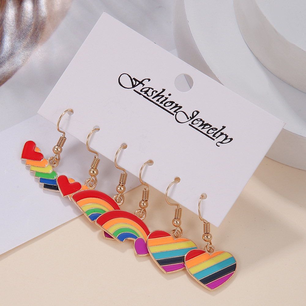Streetwear Letter Rainbow Alloy Enamel Plating Women's Ear Hook display picture 3