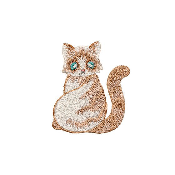 Three-Dimensional Cat Embroidered Cloth Patch Modern Cartoon Cat Gray and Yellow DIY Cloth Patch Clothing Stain Repair Ironing
