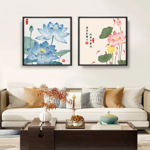 ✅廉洁文化手工数字油画diy廉政主题绘画作品竹兰荷花莲花卉装饰