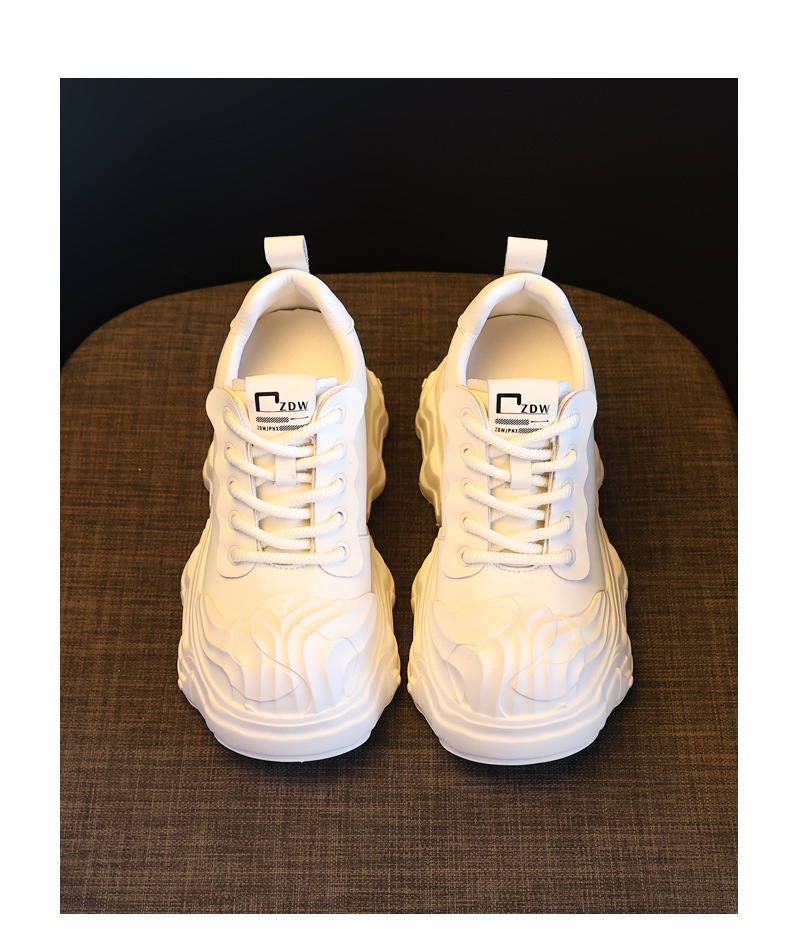 Giày sneaker nữ đế dày tăng chiều cao siêu mềm trắng — màu trắng chi tiết 19