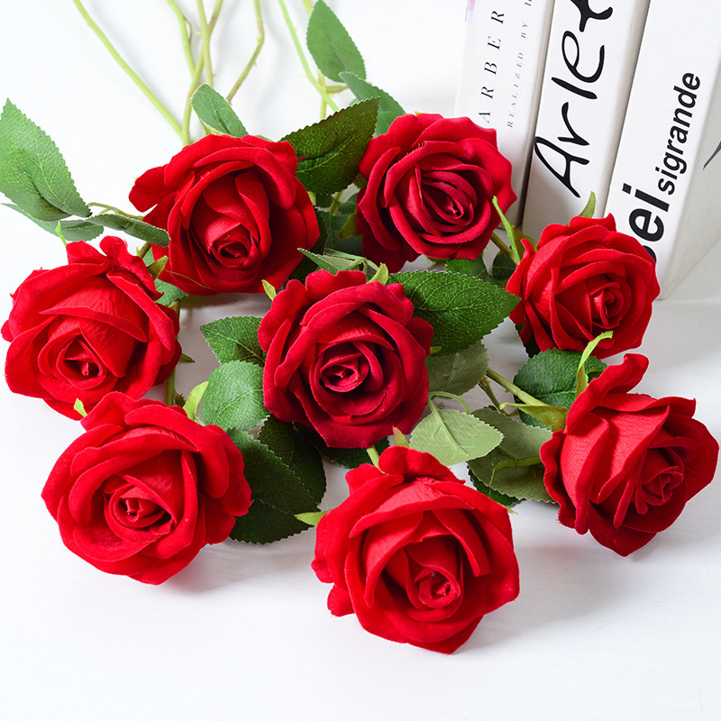 Freud Rose Artificial Rose Flower with Velvet Texture for Home Wedding Decoration Valentine's Day Fake Artificial Flower Rose Freud Rose Artificial Rose Flower with Velvet Texture for Home Wedding Decoration Valentine's Day Fake Artificial Flower Rose