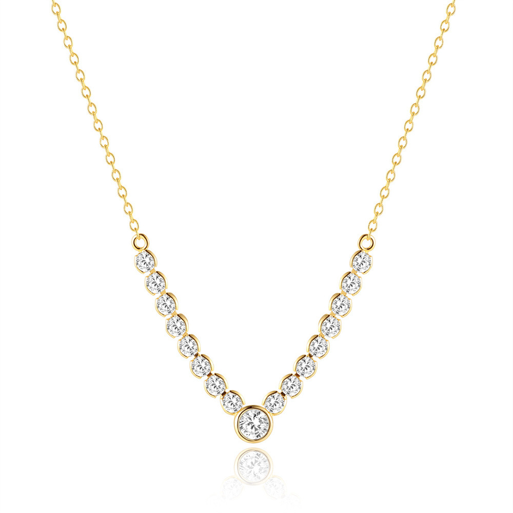 All Seasons Season Women's Gender 925 Sterling Silver Geometric Zircon 925 Sterling Silver Cable Chain Pendant Necklace