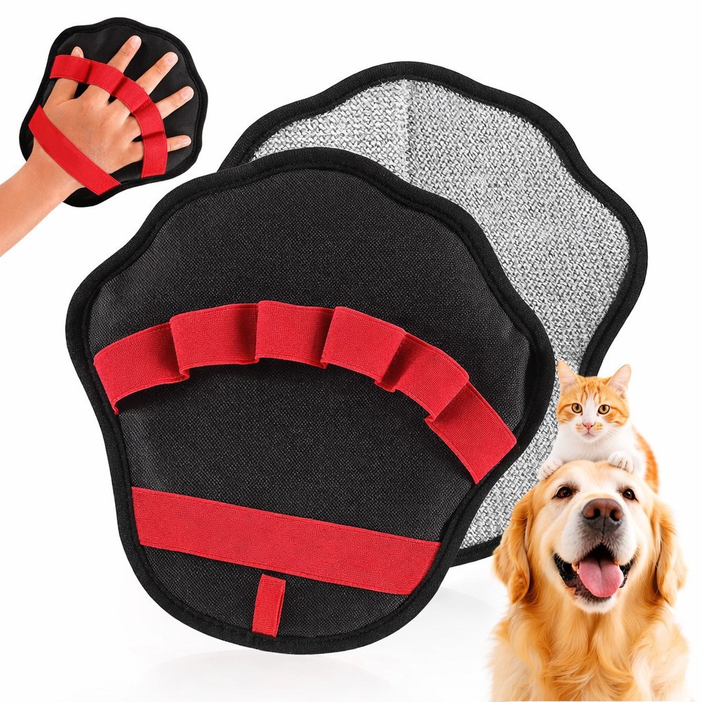 Guantes de depilación estática transfronteriza para mascotas cepillo bidireccional de pelo pegajoso depilación artefacto limpio guantes de pelo de gato limpio pelo de gato
