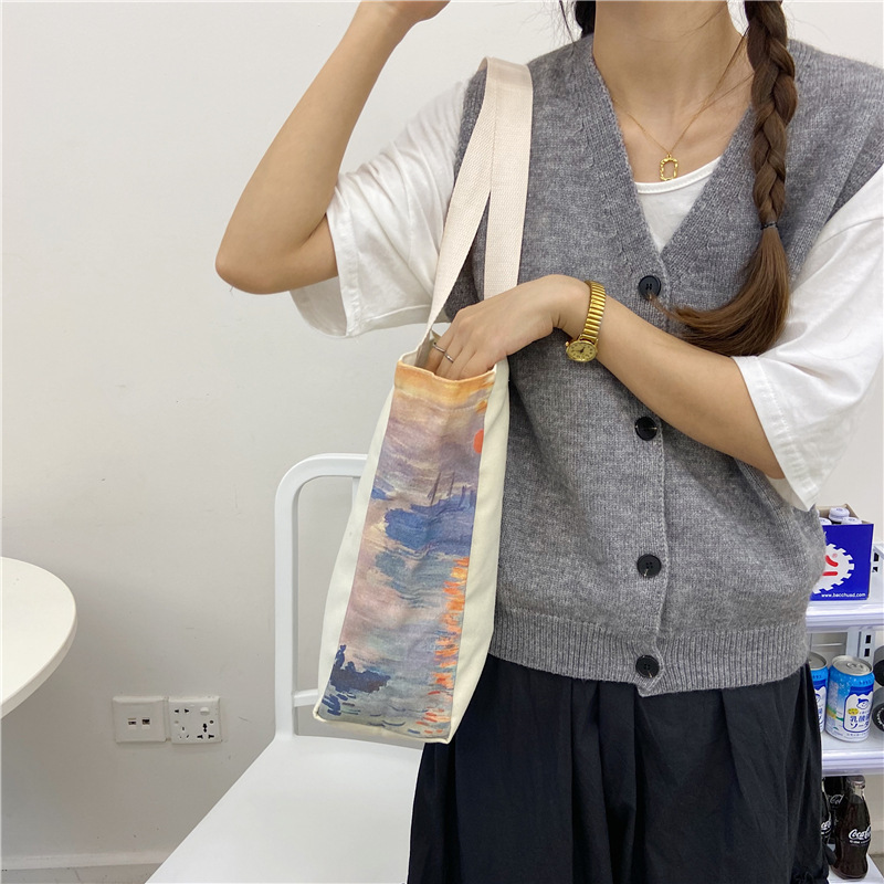 【 In Stock 】09251 Japanese-style simple design large-capacity student single-shoulder bag, Korean-style Instagram shopping bag undefined