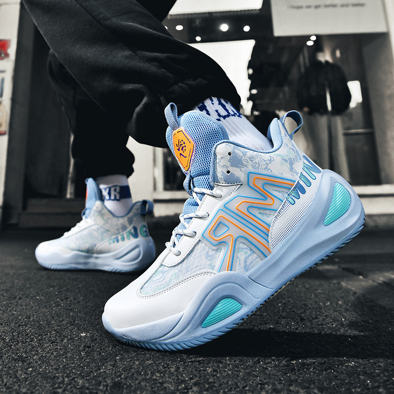 Zapatos de baloncesto masculino y femenino primavera y verano respirados zapatos deportivos casuales de malla juveniles estudiantes zapatos de entrenamiento de combate real