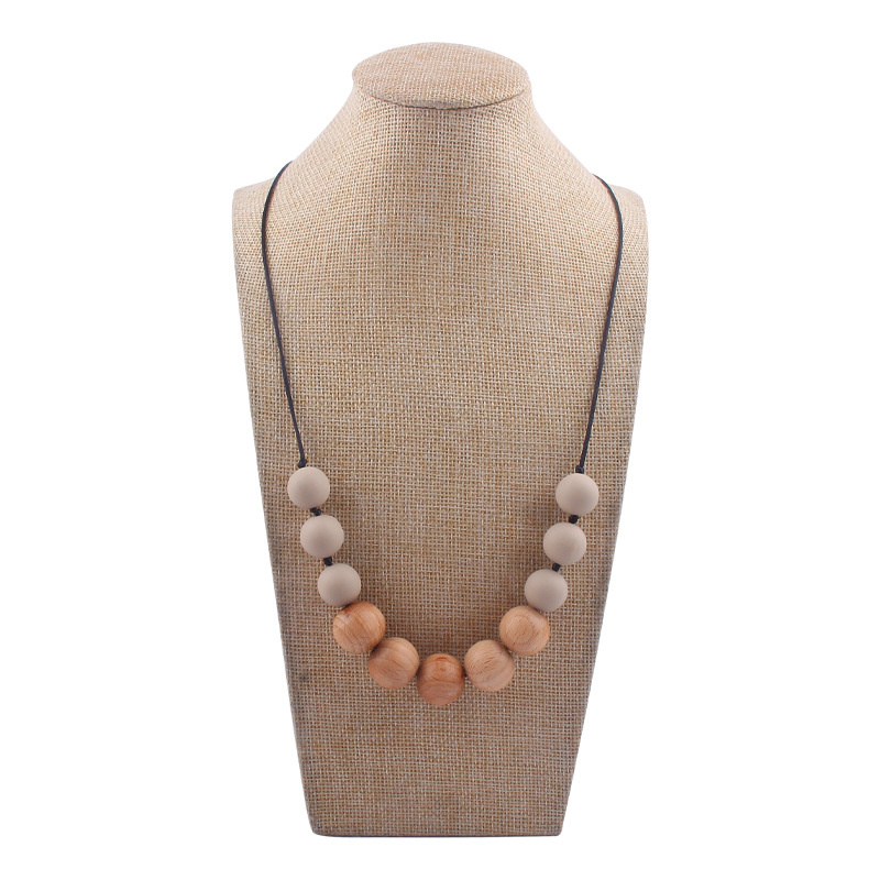 Nuevo bebé suministros silicona molar teether collar bebé teether palo masticable colgante collar