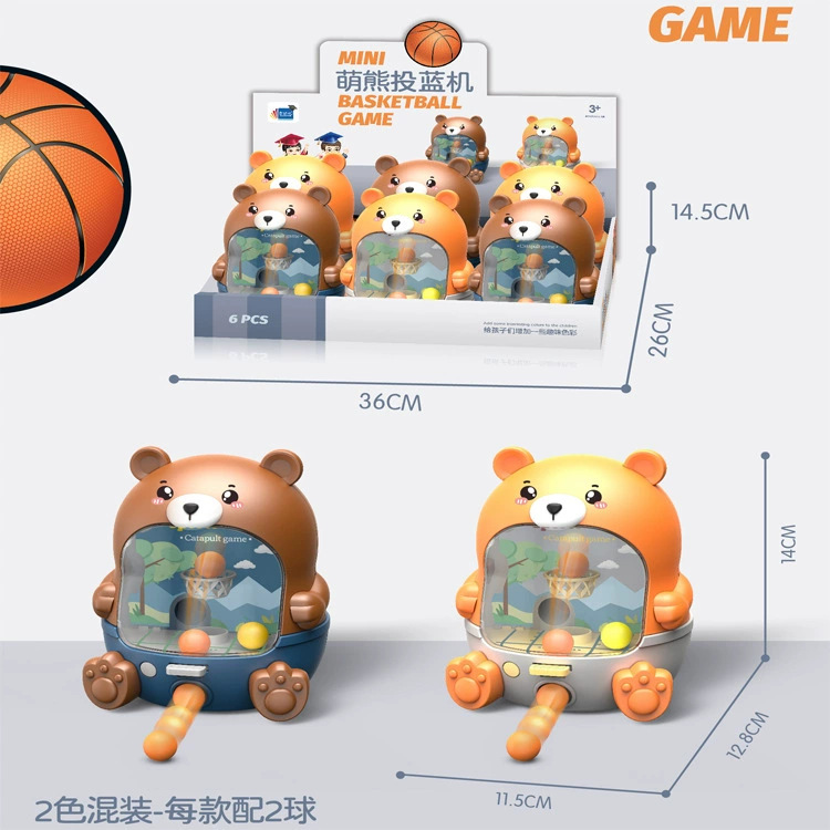 Máquina de baloncesto de dedos de oso lindo transfronterizo Disparos para niños Máquina de juego de baloncesto portátil Educación temprana Juego de mesa interactivo Juguetes de regalo