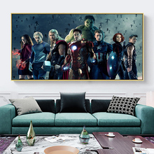 漫威全家福装饰画复仇者联盟海报挂画钢铁侠男孩卧室个性漫画壁画