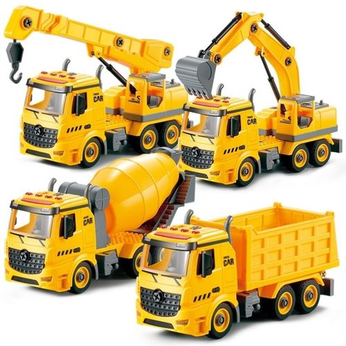 大号益玩可拆卸喷水云梯车拼装工程车儿童益智消防玩具车男孩汽车