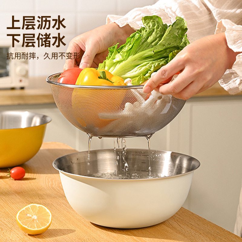 韓国ステンレス鋼冷麺ボウル家庭用フルーツサラダボウルビビンバボウル卵混ぜ麺と麺ボウル食品グレードラウンド|undefined