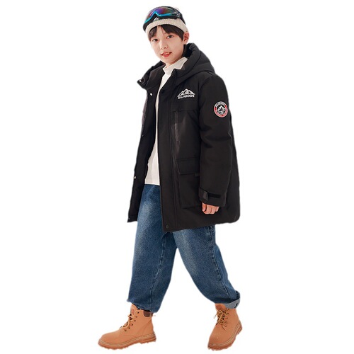  new children's down jacket boys medium and long Korean style thickened versatile loose children's clothing medium and large children's winter clothing