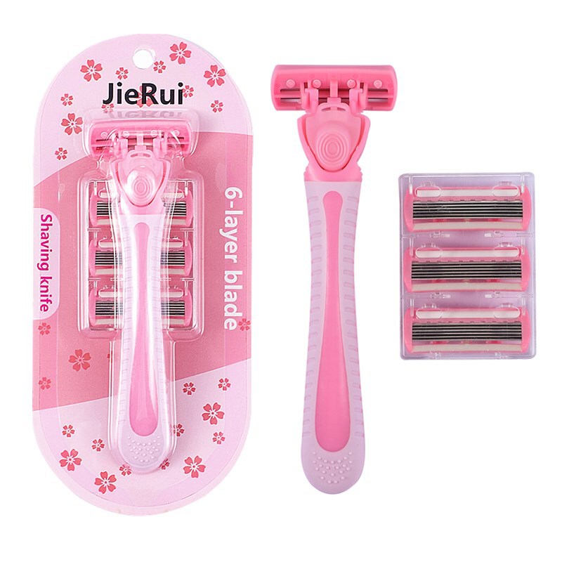 In-Stock 6-Layer Women's Manual Shaver Blades for Leg and Underarm Hair Removal