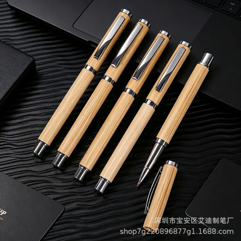 Aidi offers in-stock bamboo ballpoint pens, promotional pens for business hotels, pens with engraved logos, and wholesale of neutral pens and fountain pens