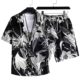 Factory Direct Men's Cardigan Casual suit 3D Digital Print Short Sleeve Shirt Hawaii suit Beach suit